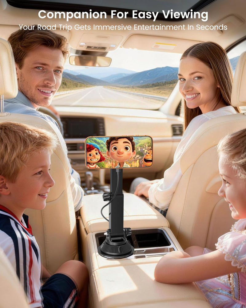 OHLPRO for MagSafe Cup Holder Car Mount Charger for iPhone 17, 15W Fast Charging Magnetic Cupholder Phone Mount, Compatible with iPhone 16 15 14 13 12 Series, for Kids Road Trip Essentials