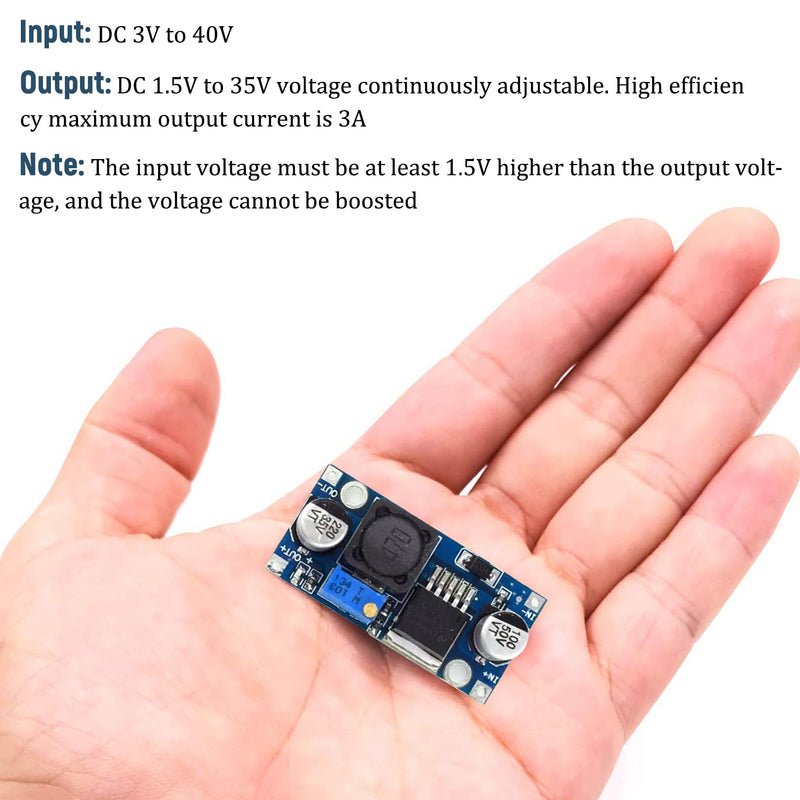 Idota Pack of 10 Step Down Converter, DC-DC 3A Buck Converter Voltage Regulator Adjustable Power Supply Downward Module, 3.2-46V to 1.25-35V DC to DC Converter Module