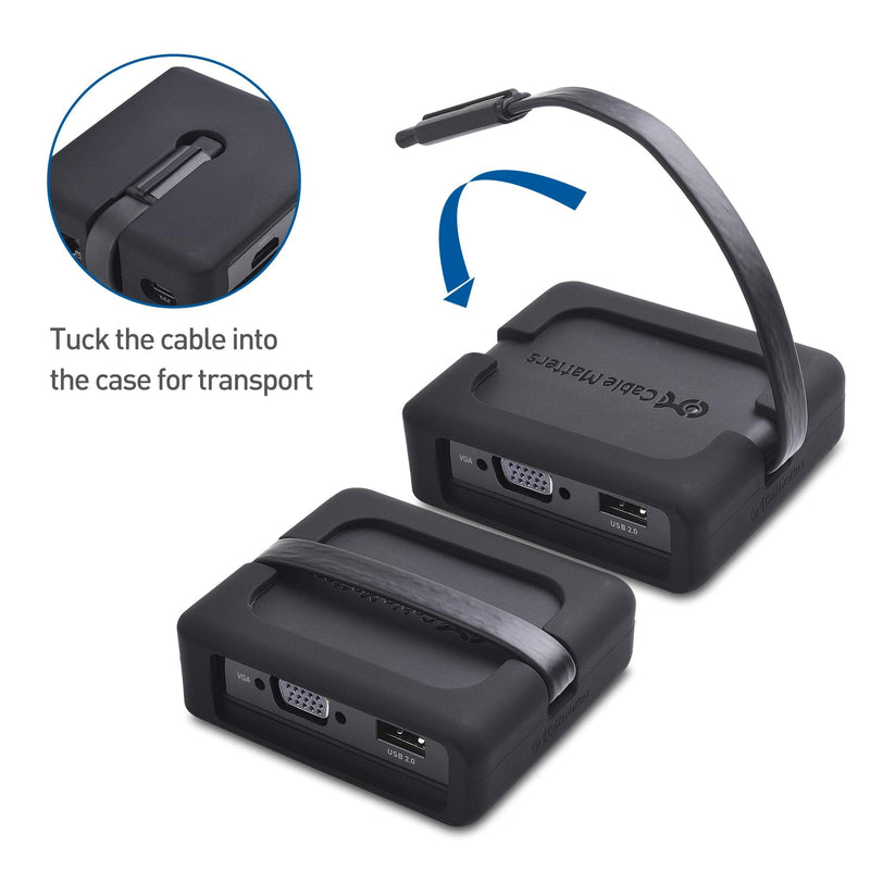 Cable Matters USB C Hub with HDMI, DisplayPort, VGA, USB 2.0, Fast Ethernet, 60W Charging - Thunderbolt 4 / USB4 / Thunderbolt 3 Port Compatible with MacBook Pro, Dell XPS, HP Spectre x360 and More
