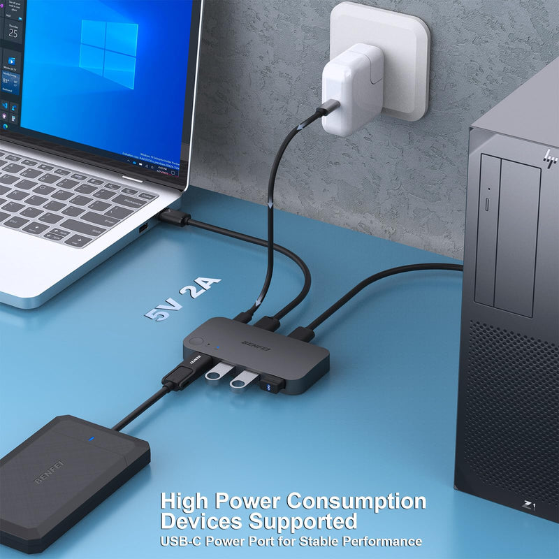 BENFEI USB 3.0 Switch, USB Switch 2 Computers Share 4 USB for PC, Mouse, Keyboard, Printer, Scanner, USB KVM Switch Selector Compatible with Windows, Mac, Linux Switch USBA*4