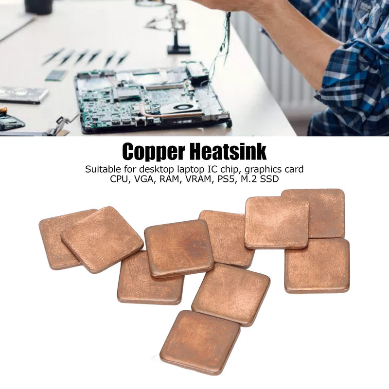 [AUSTRALIA] - Pack of 100 15 mm GPU CPU Thermal Heatsink Copper Pad, Copper Pad Shim Thermal Kit, Multiple Thickness Options Copper Plate Cooler Small Heatsink for Cooling PC Components (15 x 15 x 0.5 mm) 