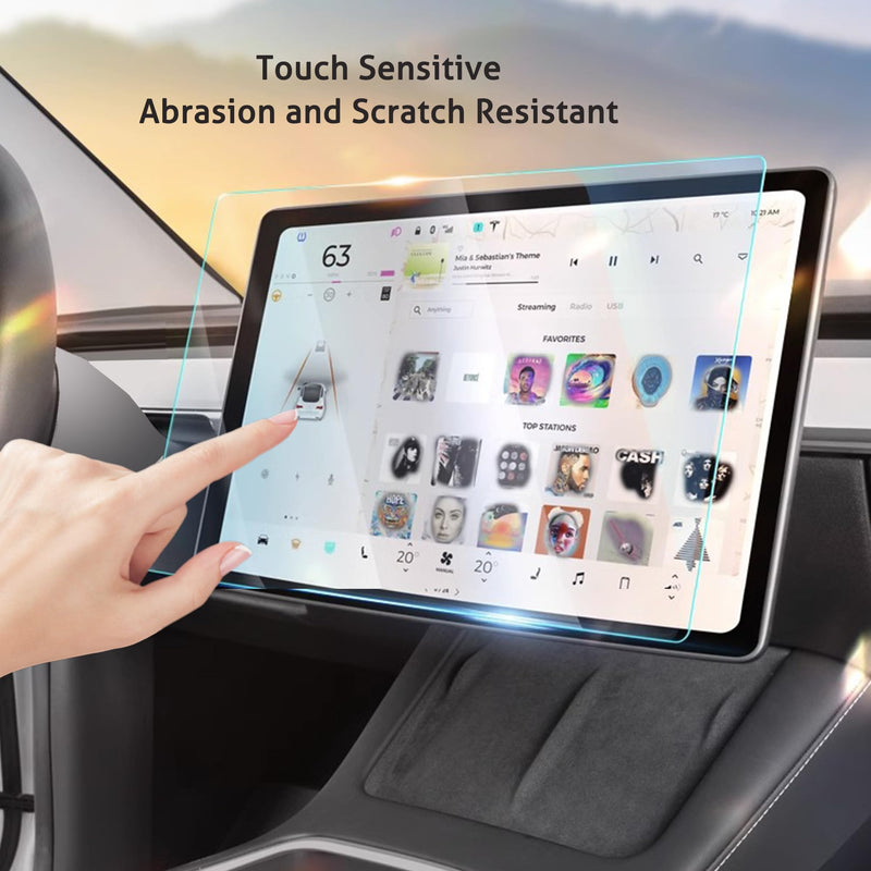 Ailun Tempered Glass Screen Protector for Tesla Model 3 2024 Highland Refresh Center Console Dashboard Touchscreen [15.4 Inch] with Auto Alignment Tool + Armrest Box Screen Protector [8 Inch]