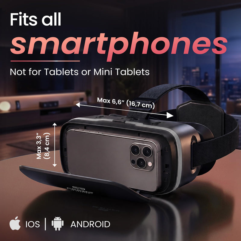 3D VR Headset for Kids + Android Remote - for iPhone & Android Phones | with 3D VR Videos & Apps Links | Virtual Reality Goggles Set for Beginners Argent