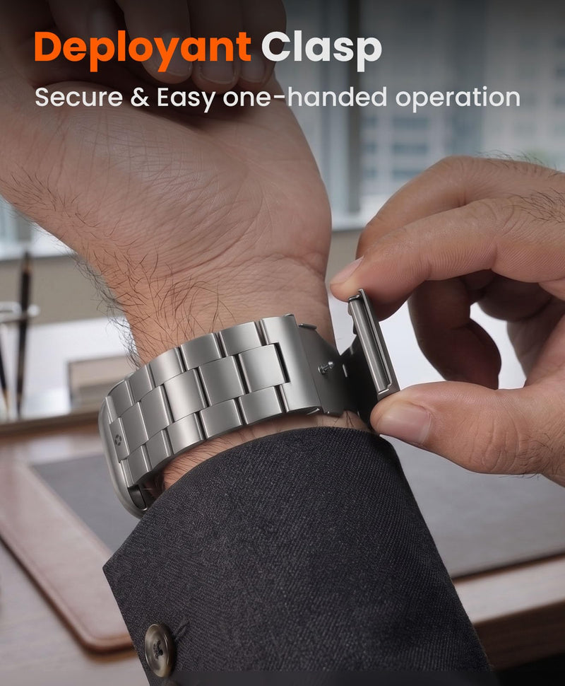 No Tool Need Titanium Band for Apple Watch Ultra 3/2/1 49mm | Durable DLC Coating,Anti-Scratch,Hypoallergenic 26mm Metal Band for Men,Secure Folding Clasp for Series 11/10 46mm Titanium