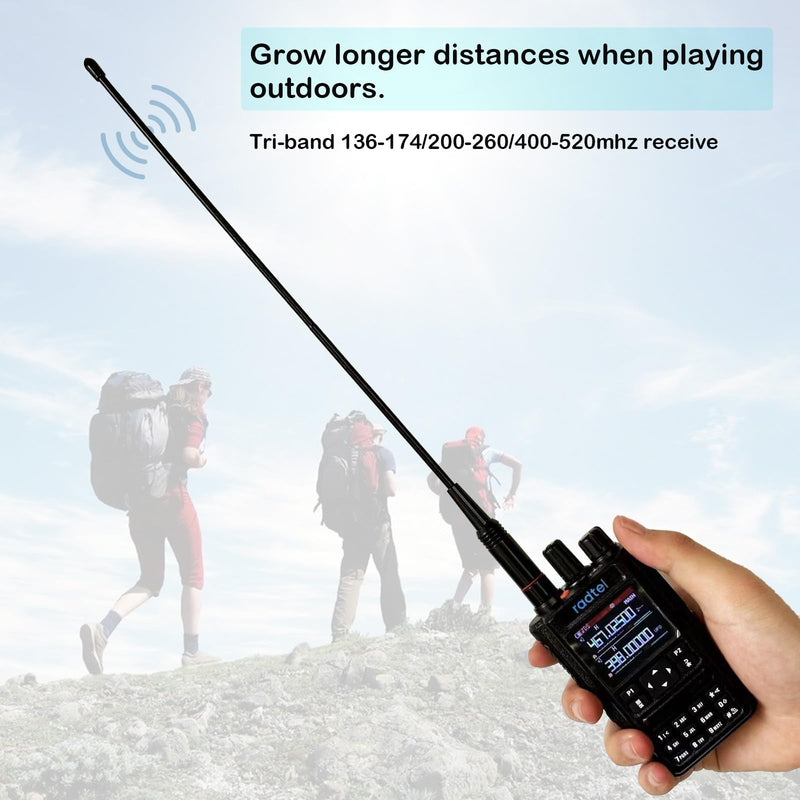 Radtel Tri-Band Flex Antenna RHD-771S 144//220/430Mhz 35cm/13.7inch SMA Female Foldable Soft Antenna Compatible with Baofeng/Kenwood/Radtel RT-900 RT-470X RT-890 RT-730 RT-4D Radios