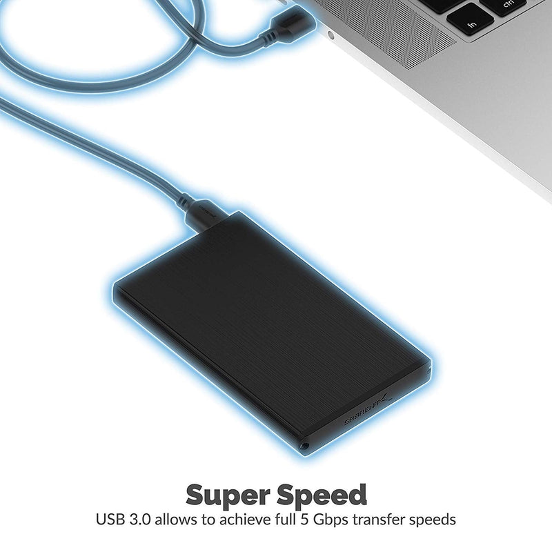 SABRENT Ultra Slim USB 3.0 to 2.5-Inch SATA External Aluminum Hard Drive Enclosure [Black] (EC-UK30) black