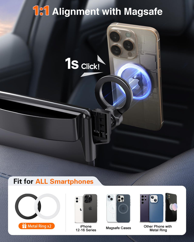 pop-tech Magnetic Car Mount Compatible with 2021-2026 Ford Mustang Mach-E, Strong Magnets Cell Phone Holder for MagSafe, Auto Accessories Touch Screen Mobile Stand Fits for All Phones