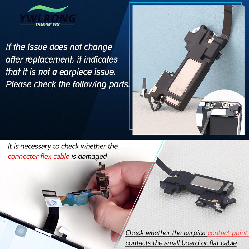 Earpiece Speaker for iPhone 12 Ear Speaker Replacement for iPhone 12 Pro Speaker Replacement Light Proximity Sensor Flex Cable Earphone Speaker Assembly with Repair Tools Black-12/12 PRO