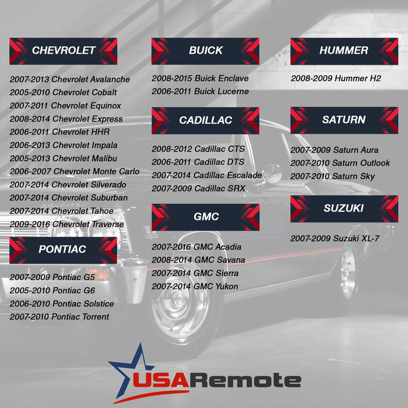 [AUSTRALIA] - Ignition Key + Key Fob Keyless Entry Remote fits 2007-2014 Chevy Tahoe Suburban / 2007-2014 Cadillac Escalade / 2007-2014 GMC Yukon (fits Part # 15913427, 20869057, 22756462) g-427 46-key 