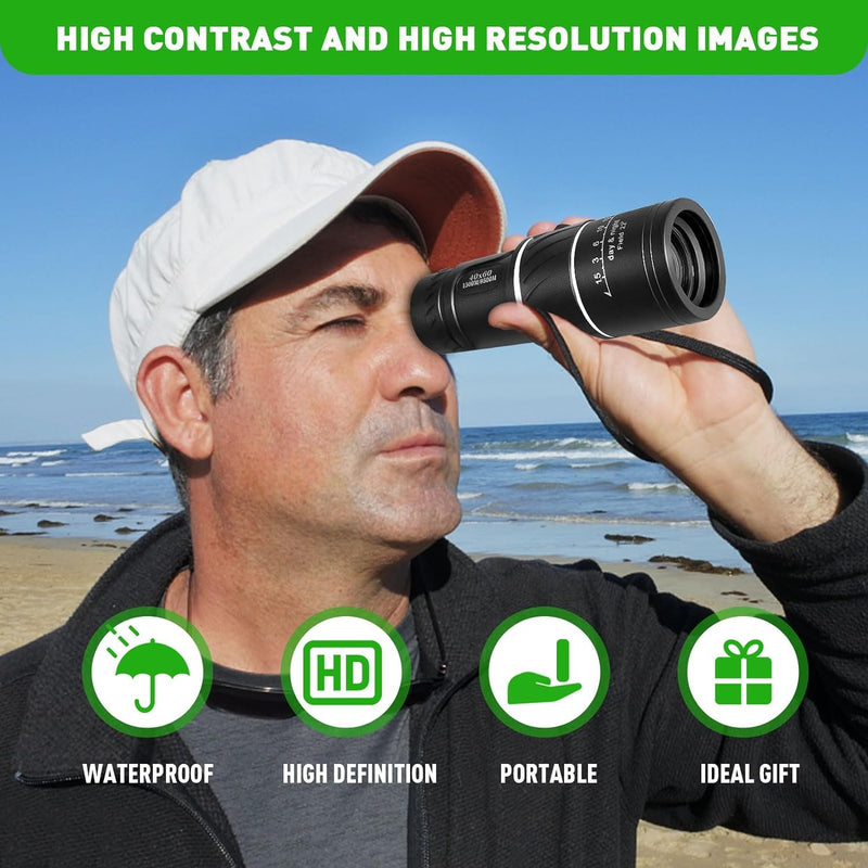 [AUSTRALIA] - 16X52 Mini Monocular Telescope High Powered for Adults, Birthday Gifts for Men Dad Him Husband Teen Boys, BAK4 & FMC Prism Scope for Birdwatching Outdoors Hunting, Cool Gadgets for Men 16×52 
