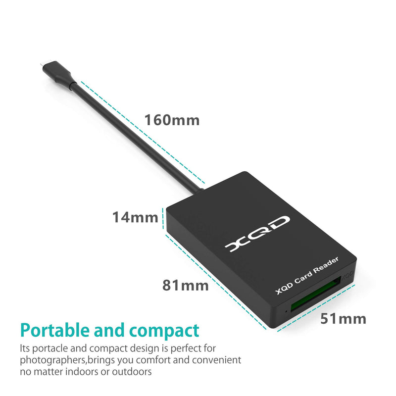 【Upgraded Version】 Type C XQD Memory Card Reader,USB C XQD Card Reader, XQD Reader Compatible with Sony G/M Series USB Mark XQD Card, Lexar 2933x/1400x USB C Mark XQD Card for Windows/Mac OS.