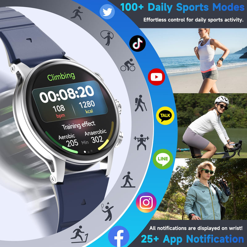 IMIKI 3D Dynamic Dial Smart Watch with Magnetic Strap, 1.60" AMOLED HD Touchscreen Fitness Tracker|Bluetooth Call|100+ Sport ModesIP68 Waterproof|Heart Rate Monitor|Find Phone|Voice Assistant