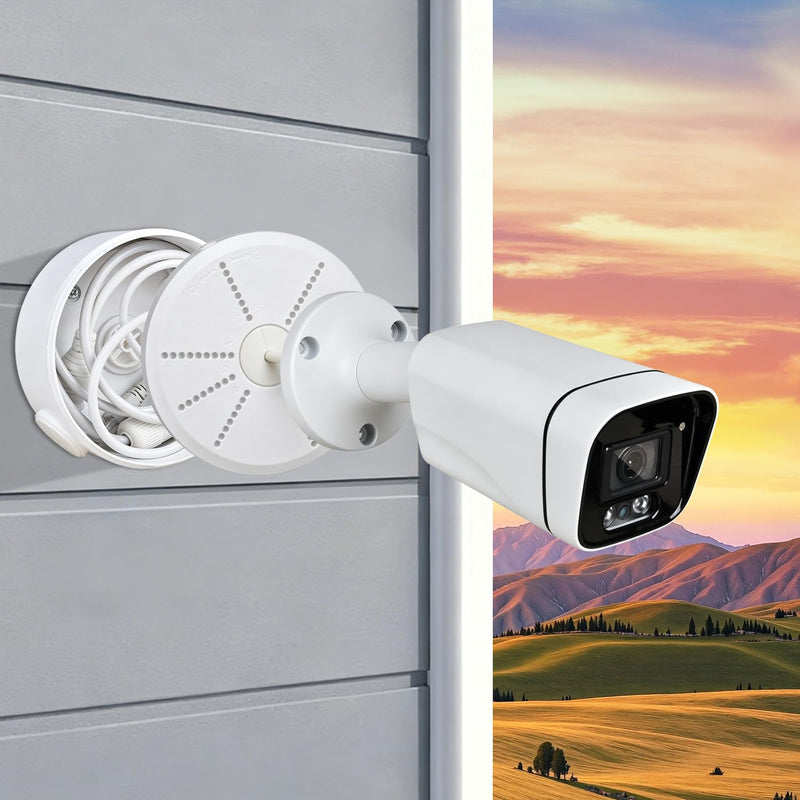 2026 New Security Camera Junction Box, Wall/Ceiling Mount for Indoor/Outdoor Camera, Weatherproof Cable Management Mount for Bullet Dome IP Cameras & Solar Panels. (4) 4