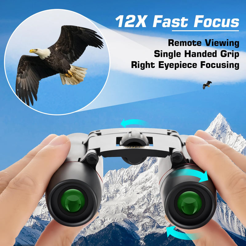 12x25 Small Compact Binoculars for Adults Kids，Mini Lightweight High Powered Binoculars with Clear Vision,Binoculars for Cruise Ship Bird Watching,Travel, Opera Concert