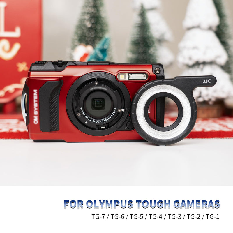 JJC LED Light Guide Ring with Hard Shell Protective Case for Olympus Tough TG7 TG6 TG5 TG4 TG3 TG2 TG1