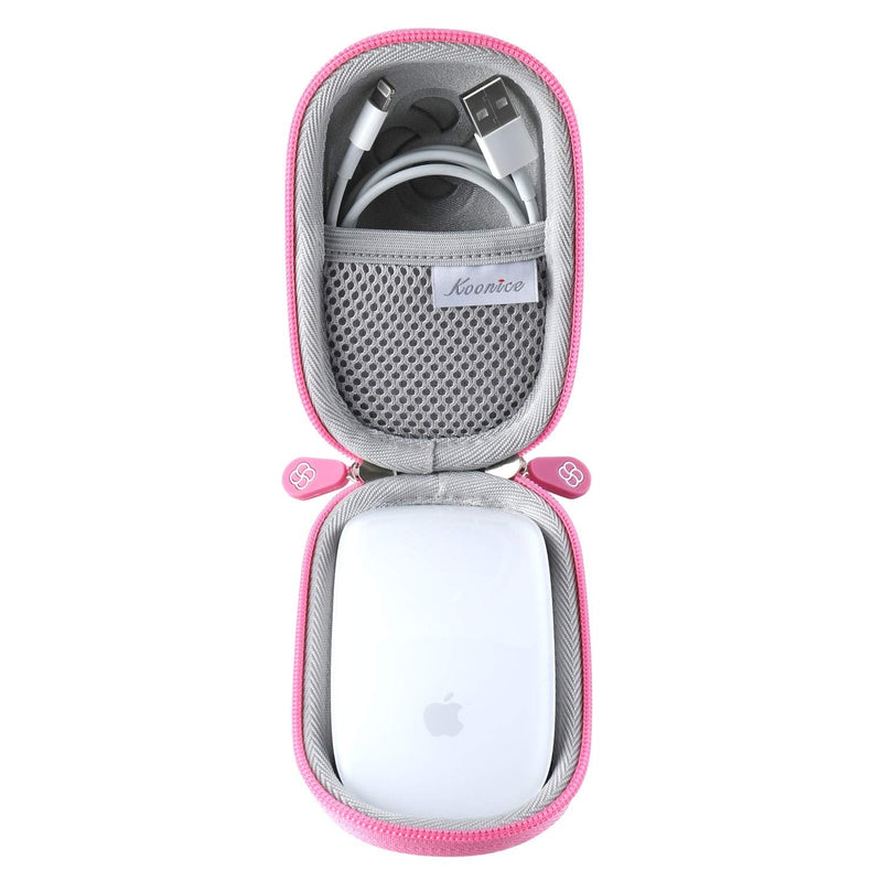 Koonice Hard Case Compatible for Apple Magic Mouse (I and II 2nd Gen) Including Carabiner (Pink) Pink