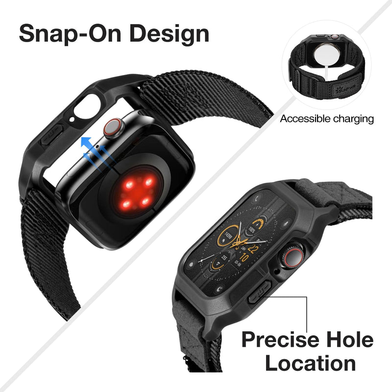 Bundle of the Rugged Nylon Velcro Apple Watch Band (Black)