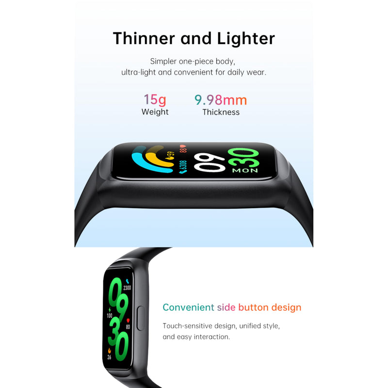 MEHRI Fitness Tracker - Smart Watch with 24/7 Heart Rate, Blood Pressure & Oxygen, Sleep & Stress Monitoring, IP68 Waterproof, Activity Tracker, Step Count, Calories, Distance & More (Black) Black