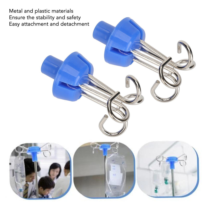 2 Pieces Infusion Stand Hanging Hooks, Infusion Stand Hook with 4 Hangers, Vertical Metal Infusion Stand Hook, Dropper Bag Hanger Hook for Home Hospitals