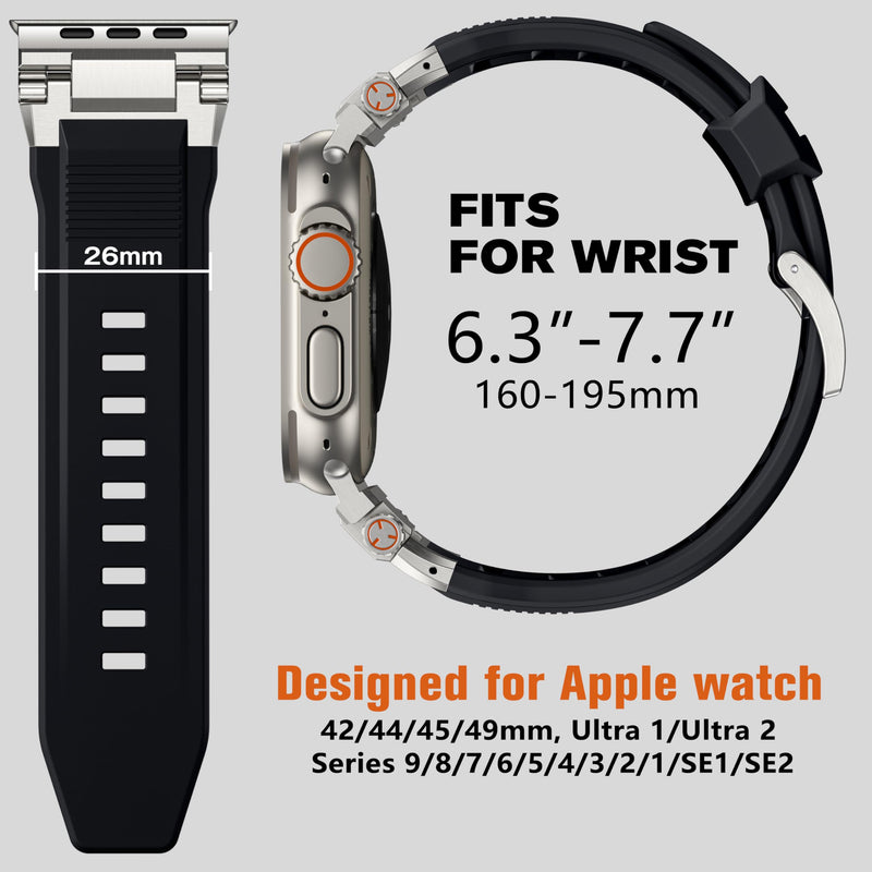 Bandletic Magnetic Band and FKM Rugged Strap Compatible with Apple Watch
