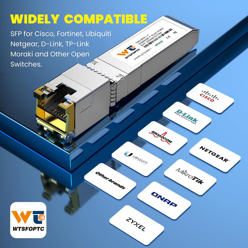 80-Meter 10G SFP+ to RJ45 Module 2 Pack, 10GBase-T Copper Transceiver | SFP to RJ45 CAT.6a/7 for 1G/2.5G/5G/10G, Compatible with Cisco, Ubiquiti, Netgear, Mikrotik Open Switch (Not for Intel) 2 Pack)10G-T: 80m
