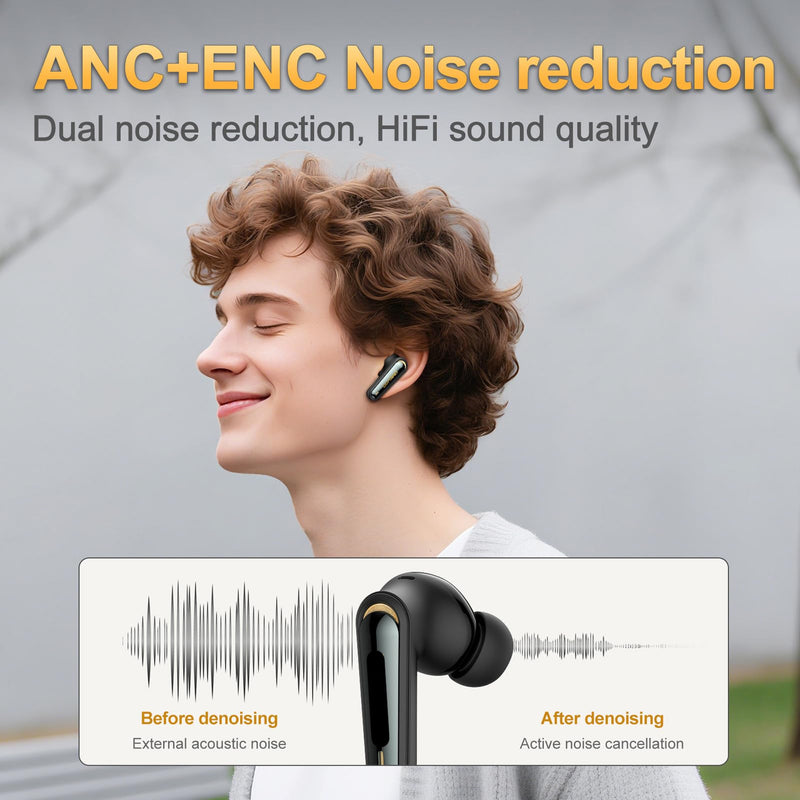 Wireless Gaming Earbuds with ENC Mic, 2.4G Wireless/Bluetooth 5.4 Dual Mode Headphone, Low Latency, 3D Sound, for Phone, Laptop, Steam Deck, VR, PC (Black) Black