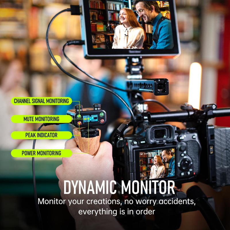 Xvive U5T2 Wireless Lavalier Microphone System with 2 Lavalier Mics 2 Transmitters 6ms Latency 2.4Ghz