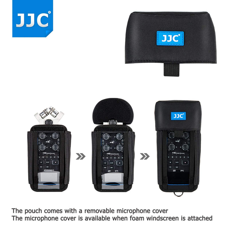 JJC H6 Protective Carrying Storage Pouch Case Bag for Zoom H6 & H6 All Black 2020 Version Handy Portable Recorder replaces Zoom PCH-6 Case, with Clear Visible Front Face Cover Protector for H6 & H6 Black