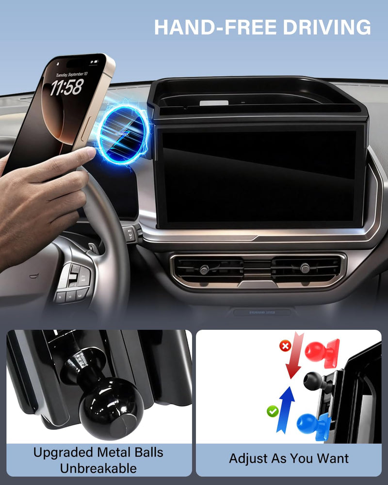 SKYLOTEC Magnetic Charger Phone Holder for Ford Bronco Sport 2025 13.2 inch | Bronco Sport Dashboard Storage Accessories, for MagSafe iPhone 15W Wireless Charger Car Cell Phone Mount Magnetic Wireless Charger