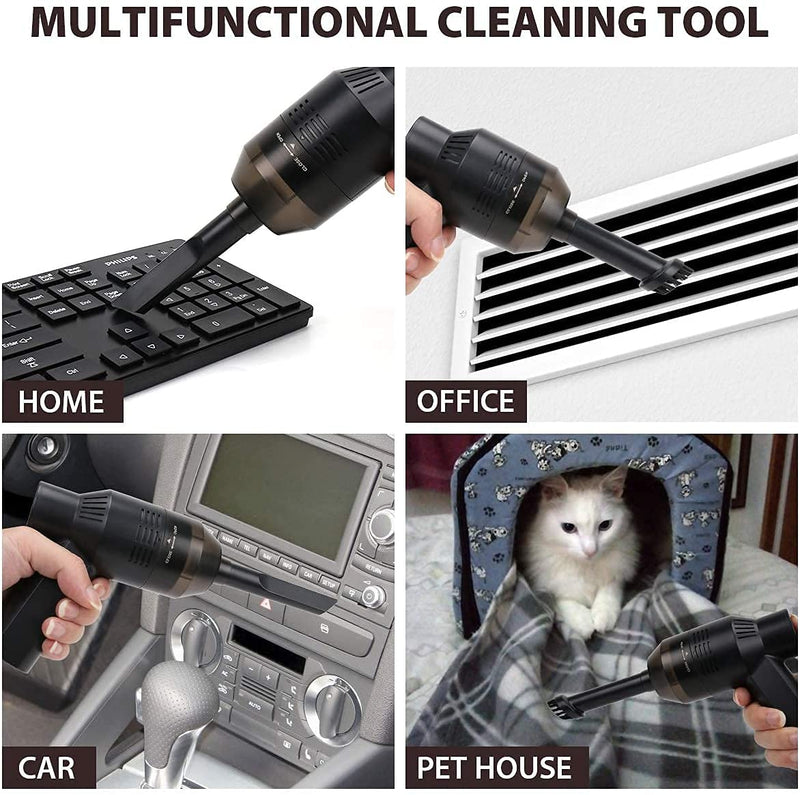 New Cordless Mini Computer Vacuum, Portable Vacuum Cleaner Car Vacuum Dust Kit - Cleaning Dust, Hairs, Crumbs, Scraps, Ash for Laptop, Keyboard, Computer,Car, Pet House, Sewing Machine