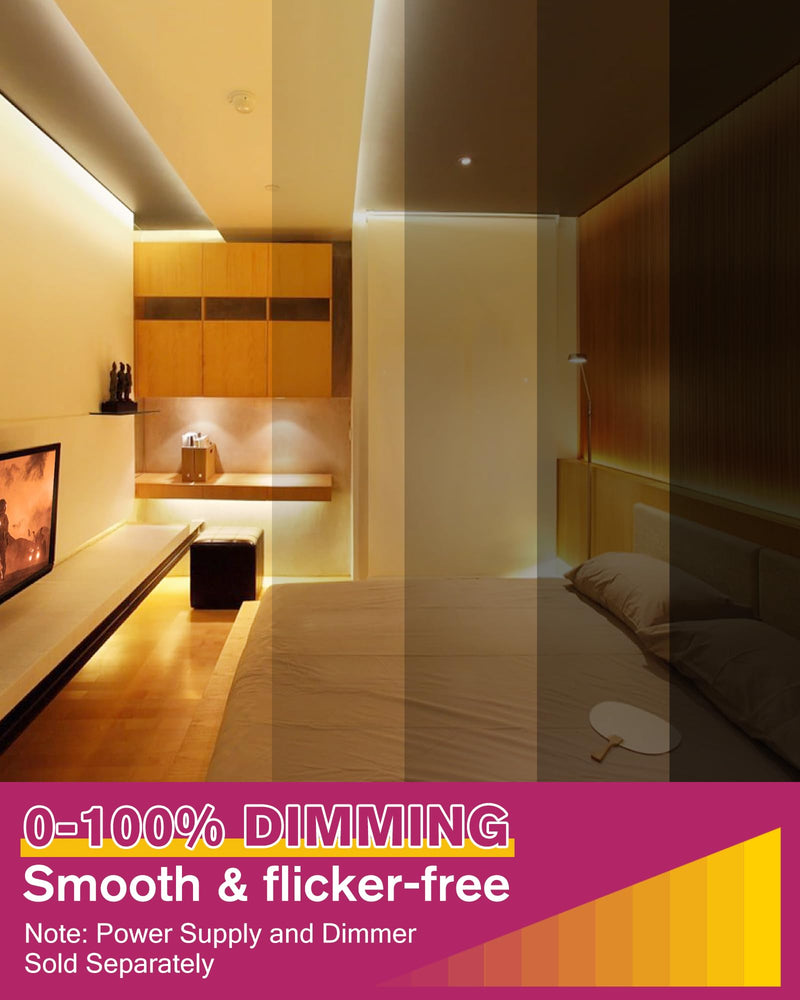[AUSTRALIA] - EMITEVER LED Strip Lights Warm White 3000K, UL 24V LED Tape Light, 16.4ft, Ra 95+, IP30, 2.9W/ft, 240+Lumens/ft, 600LEDS/Spool, UL Listed 5 Year Warranty (Power Supply Sold Separately) 