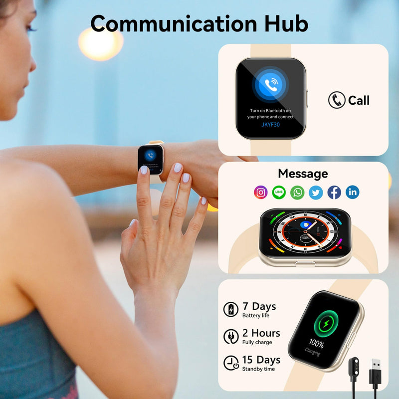 Ultra-Thin Aluminum Smart Watches for Women iPhone/Android/Samsung Answer/Make Call Waterproof Slim Small Best Ladies Smart Watches 1.85″ AMOLED Screen Heart Rate/Sleep/Spo2 Monitor 110+ Sport Modes