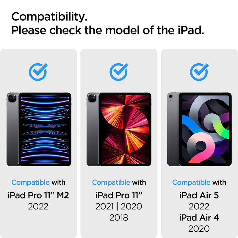 Spigen Glas.tR EZ Fit Tempered Glass Compatible with iPad Pro 11 Inch M2 2022, iPad Pro 11 Inch 2021/2020/2018, iPad Air 5 2022, iPad Air 4 2020, Scratch Resistant, 9H Screen Protector
