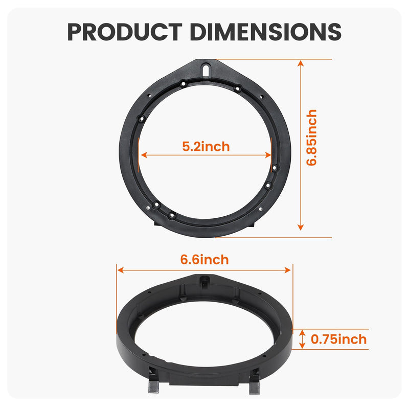 [AUSTRALIA] - Car 6.5 Inch Speaker Adapter Bracket W/Speaker Wiring Harness Kit Select for 2006-2013 Honda Civic/Accord/CR-V/Acura 2007-2013 Aftermarket Front Rear Door 6-6.75 Inch Speaker Adapter 