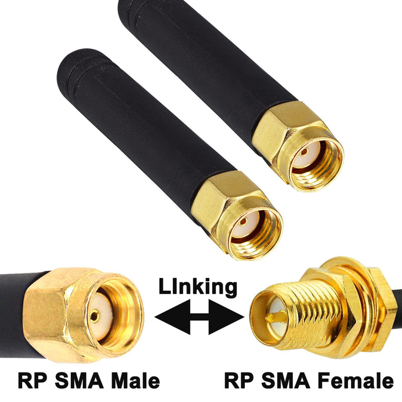 2 Packs Small WiFi Antenna 2.4GHz 5GHz 5.8GHz Dual Band Mini WiFi Antenna RP-SMA Antennas for PC Computer Network Card FPV WiFi Router Bluetooth USB Adapter Wireless Camera RP-SMA Male