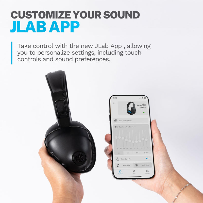 JLab Studio Pro+ Bluetooth Wireless Over-Ear Headphones, Black