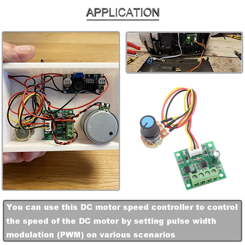 Youmile 4 pcs DC PWM Controller DC Motor Speed Controller module 1.8 V to 15 V 2A Rotary potentiometer Speed adjustment 1803BW B100K with screwdriver DC 1.8V~15V