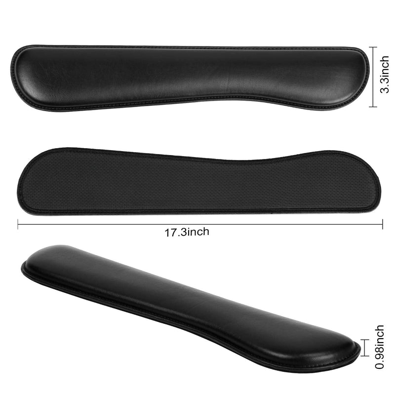 RICHEN Ergonomic PU Leather Keyboard Wrist Rest and Mouse Pad with Wrist Support, Memory Foam Set for Computer/Laptop,Gaming and Office, Comfortable for Easy Typing & Pain Relief (PU Black) Pu Black