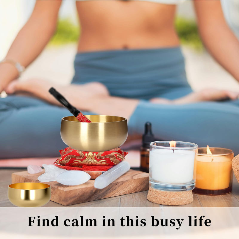 [AUSTRALIA] - Tibetan Singing Bowl Set - 4" Handcrafted Meditation Sound Bowl for Yoga, Mindfulness Chakra Healing & Stress Relief | Complete Kit with Cushion & Mallet | Spiritual Gifts for Beginners (4 Inch) 4 Inch 