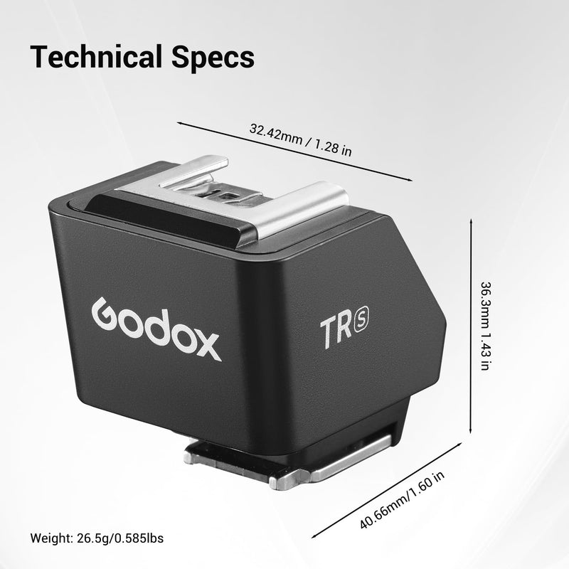 Godox TR-S TTL Camera Flash Hot Shoe Riser for Sony, Compatible with Godox iT30Pro iT20 iT22 IM20 IM22 IM30, 0-90° Tilting Head for Soft Bounce Light and Direct Flash Godox TR-S