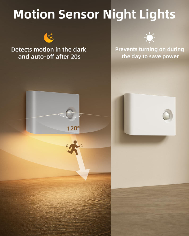 [AUSTRALIA] - EZVALO 6 Pack Motion Sensor Night Lights, Sync LED Stair Lights Indoor, 1500mAh Rechargeable, Magnetic & Dimmable, 3000K Soft White, Portable Nightlight for Hallway, Stairs, Bathroom, Bedroom 6pack 