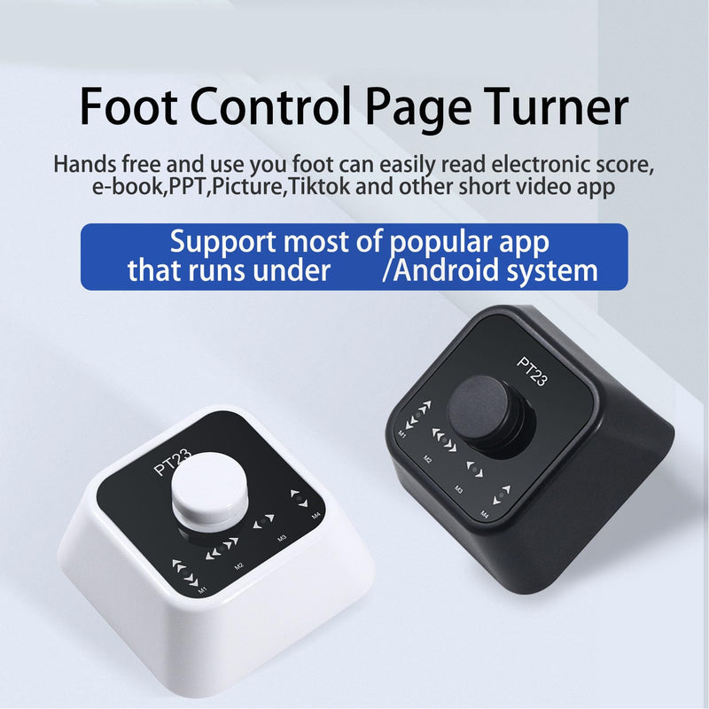 Page Turner Pedal, PT23A Customisable Programmable Keypad, Bluetooth Page Turner Footswitch, Multimedia Controller Key Switch for Computer and Mobile Phone.