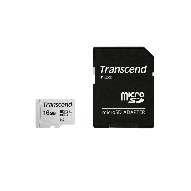 Transcend TS16GUSD300S-AE 16GB UHS-I U1 MicroSD Memory Card with Adapter