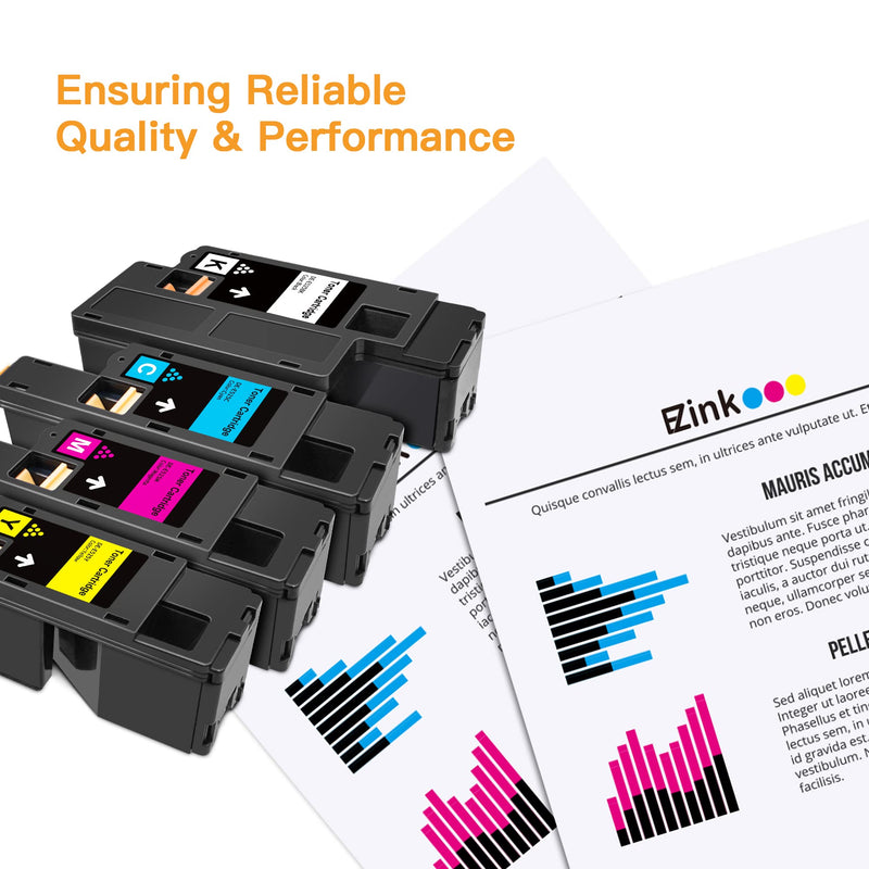 E-Z Ink (TM) Compatible Toner Cartridge Replacement for Dell E525W E525 525w to use with E525w Wireless Color Printer for 593-BBJX 593-BBJU 593-BBJV 593-BBJW (Black Cyan Magenta Yellow, 4 Pack)