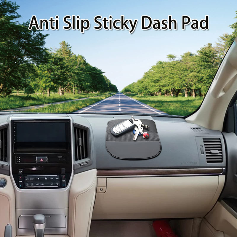 Car Dashboard Sticky Pad (2 Pack), Larger Size Reusable and Washable Anti-Slip Cell Pads with Strong Adhesive, Can Hold Cell Phones, Sunglasses, Coins ect. (7.5" x 5.5")