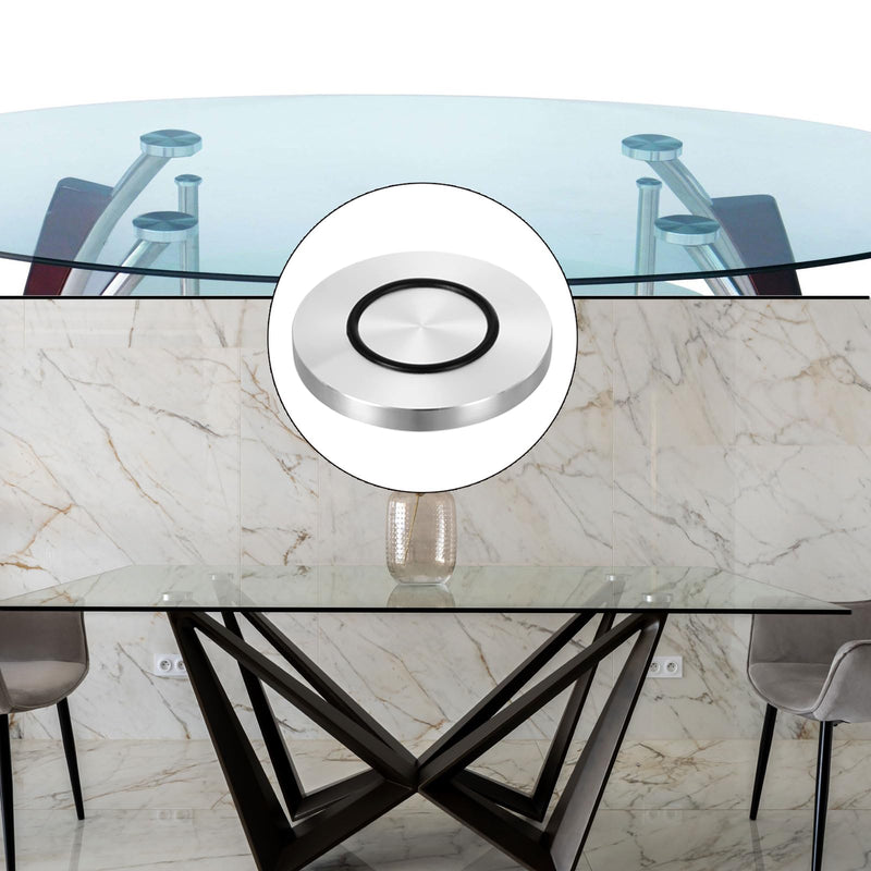[AUSTRALIA] - uxcell M8 Thread 70mm / 2.8" Dia 8mm Thick Aluminum Circle Disc Glass Top Adapter 4pcs Round Solid Table Feet Pad Plate Hardware with Anti-Slip Rubber Ring M8 x 70mm x 8mm 