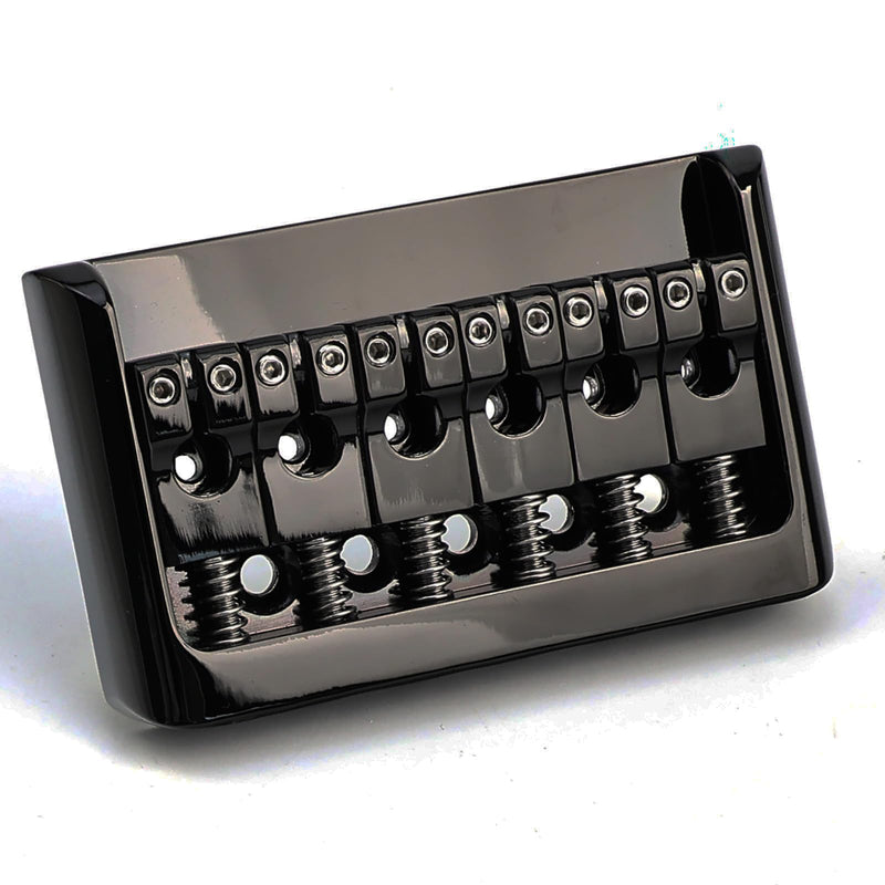 [AUSTRALIA] - Zinc Alloy 6 String Guitar Fixed Bridge 10.5mm（13/32") Electric Guitar Hardtail Bridge Compatible with Fender Strat Telecaster Style 6-String Electric Guitar Replacement Parts（Conductive Black） 