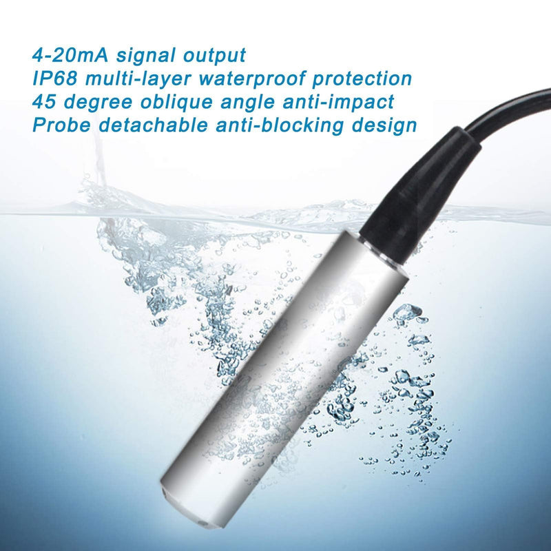 Level Indicator Cistern, Water Level Indicator Cistern, 0-10 m Water Level Sensor, Level Detector Made of Stainless Steel 304 Transmitter, Submersible Level Measurement for Fuel Water Indicator
