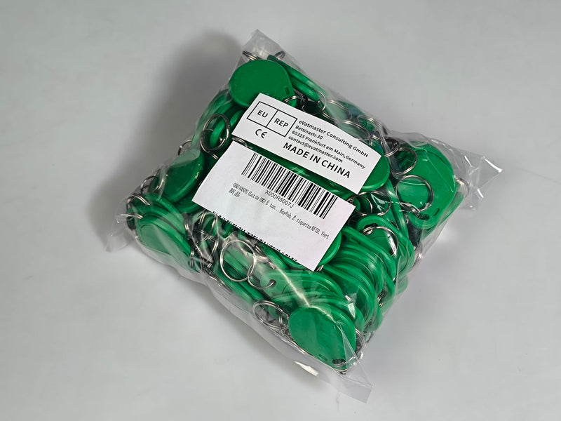 (Pack of 100) Waterproof ABS 13.56MHz ISO14443A MF Classic 1K NFC RFID Token,RFID Keyfob,RFID Tag (Green)