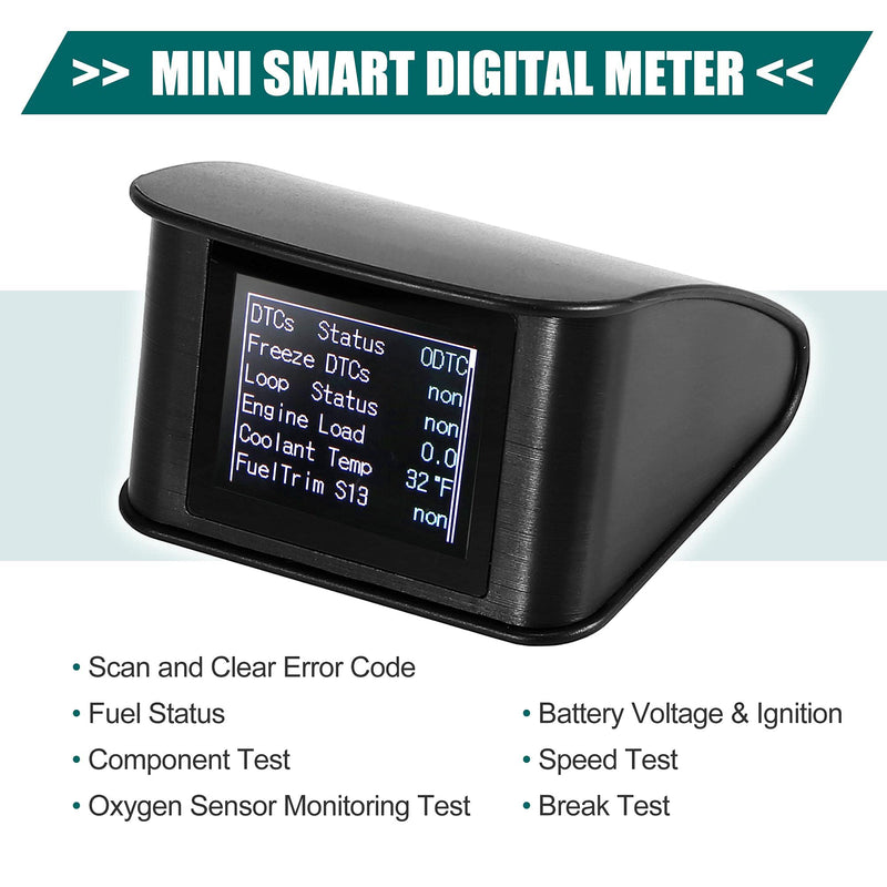 X AUTOHAUX 2.2 Inch Mini HUD Head Up Display Car Dashboard Digital Speedometer Multifunction Data Display Error Alarm TFT LCD Display with OBDII EUOBD